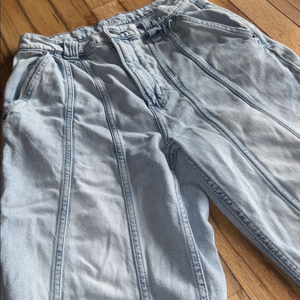 Arizona High Rise Wide Leg Light Blue Jean Denim - Picture 2 of 4
